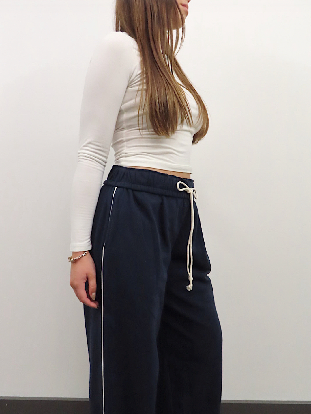 Navy Stripe Sweatpants