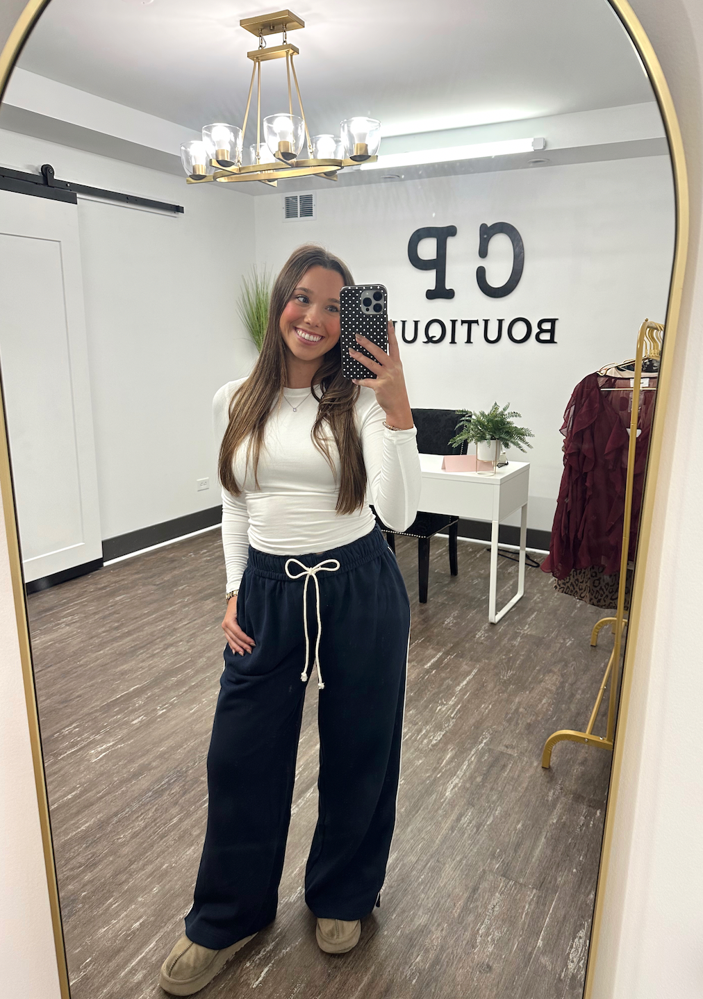 Navy Stripe Sweatpants